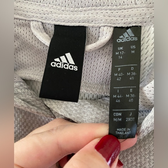 Adidas Cropped Hoodie in Grey - Picture 3 of 3